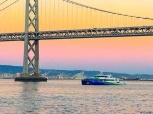 MV Dorado under the Bay Bridge.