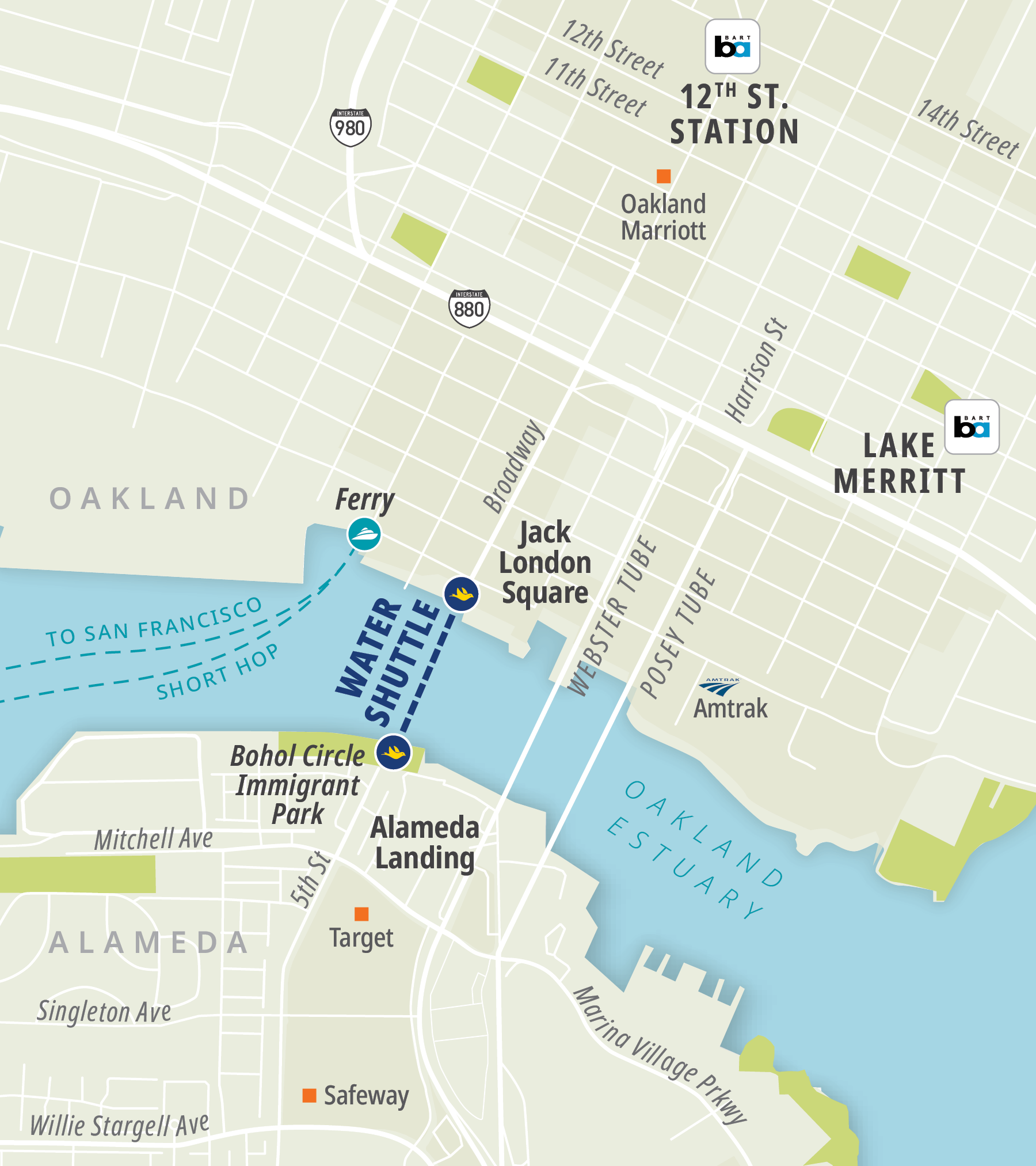 Oakland Alameda Water Shuttle Map